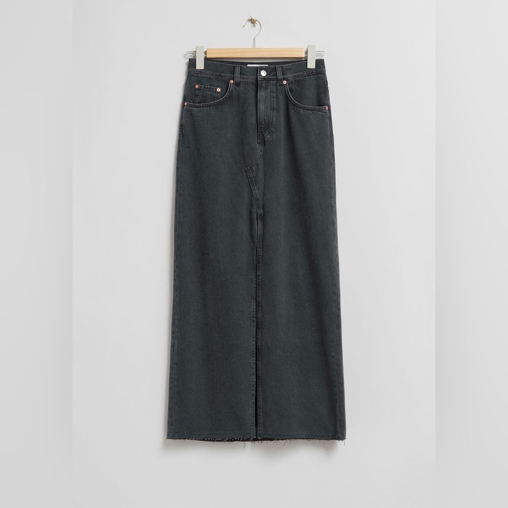 & other stories raw hem skirt